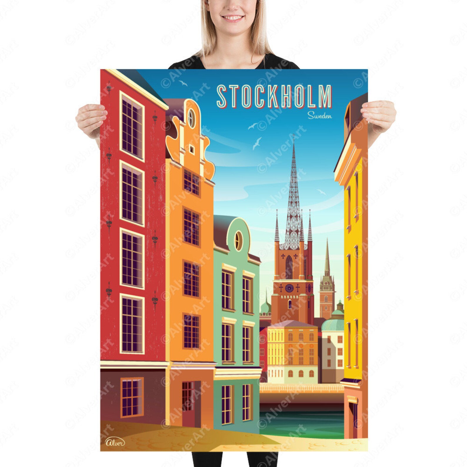 Stockholm Poster Sweden Poster Stockholm Sweden Old City Etsy
