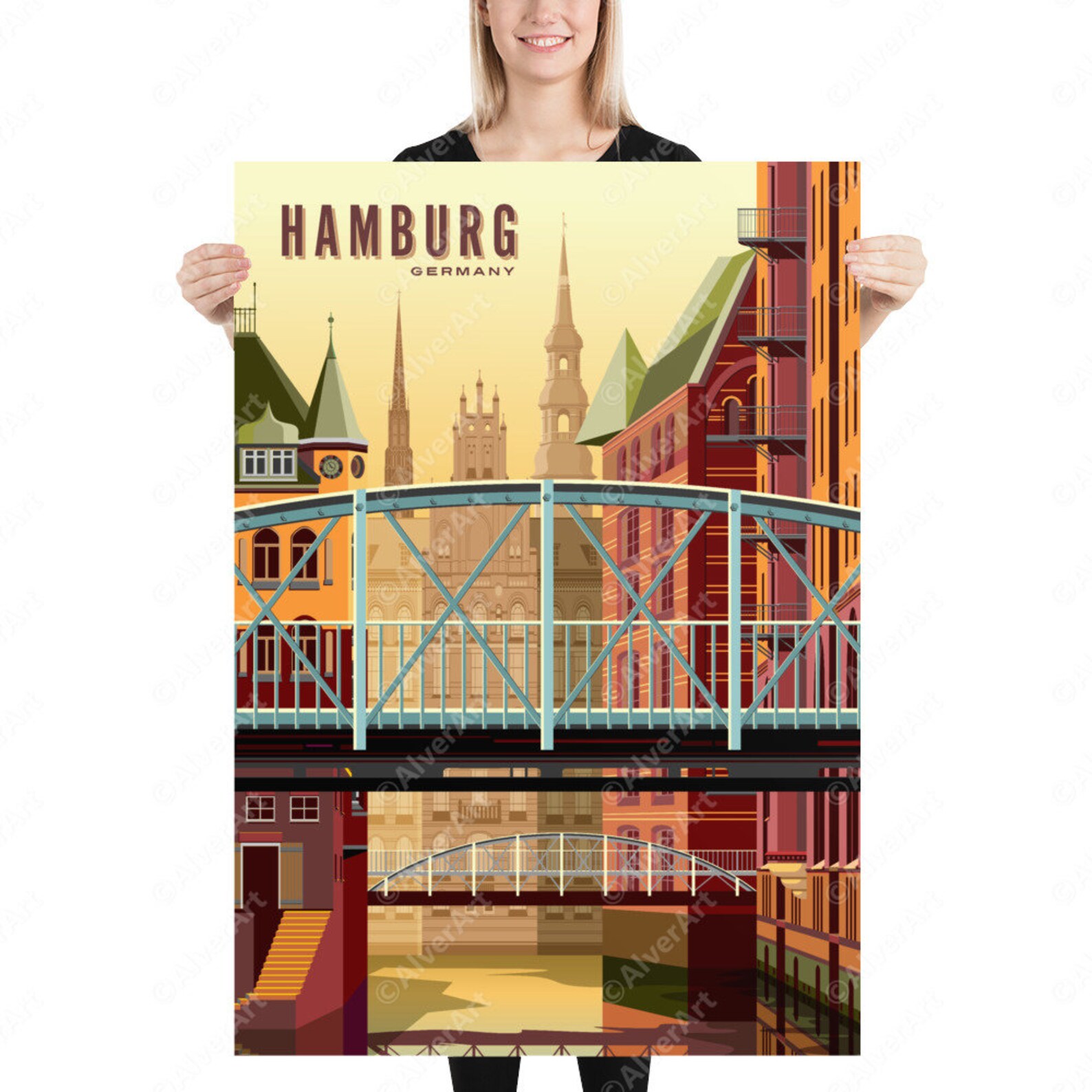 Germany Poster Hamburg Poster Germany Print Speicherstadt Etsy