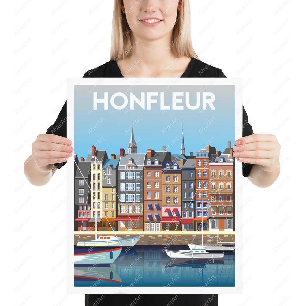 France Poster Honfleur Poster French Print Normandy Harbor | Etsy