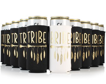 Bachelorette Party Favors Can Huggers Bachelorette Coozies Bridesmaid Gift Idea Bridal Shower Favors Can Coolers Bachelorette Bride Tribe 1A