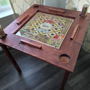 Handmade Puerto Rico Domino Table: Epoxy Flood Play Area, Island Design