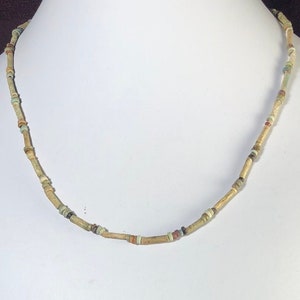 Ancient Egyptian Tomb Beads, Circa 1000 A.D., Faience (White Clay), Lightweight Necklace, Authentic Artifacts, Ethnic. AA113.