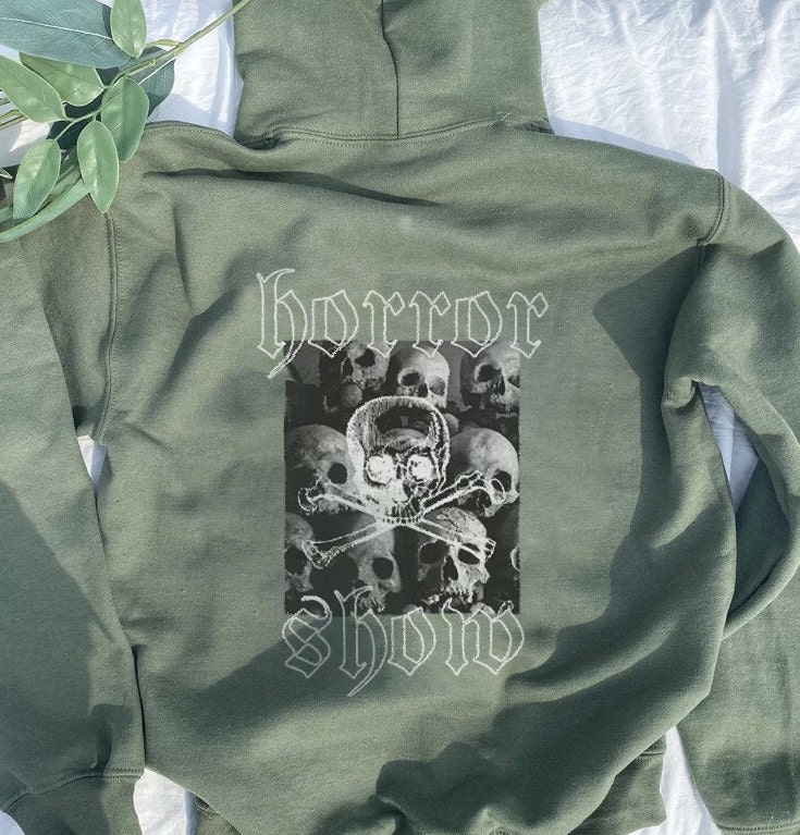 Horror Show Skull Hoodie Grunge Hoodie Baggy Hoodie