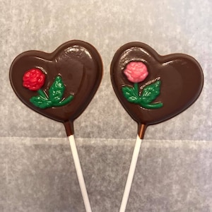 Rose Heart Chocolate Suckers