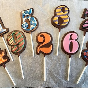 Number Chocolate Suckers