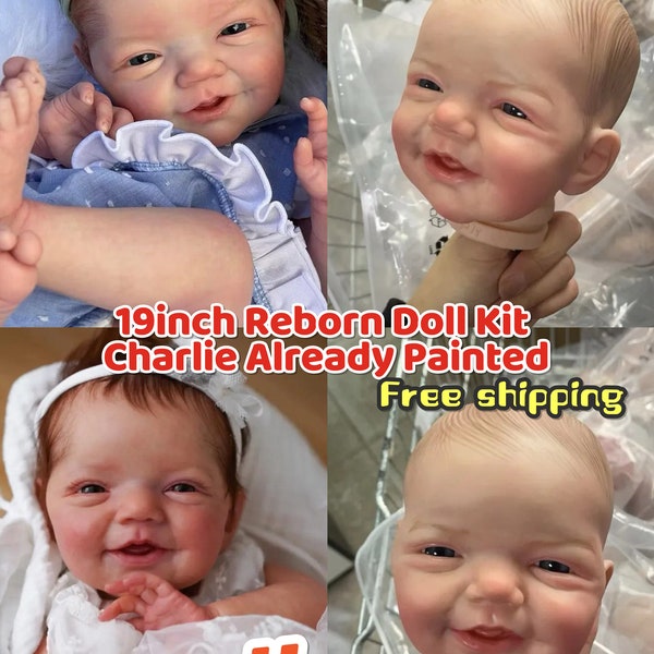 19inch Reborn Doll Kit Painted Skin Visible Veins Reborn Doll Parts with Cloth Body and Eyes Kit Bebe Reborn