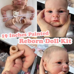 Reborn Doll Kit 19 Inches Newborn Baby Elijah Kit Painted DIY Doll Parts Handmade Reborn Baby Doll Kit painted Doll