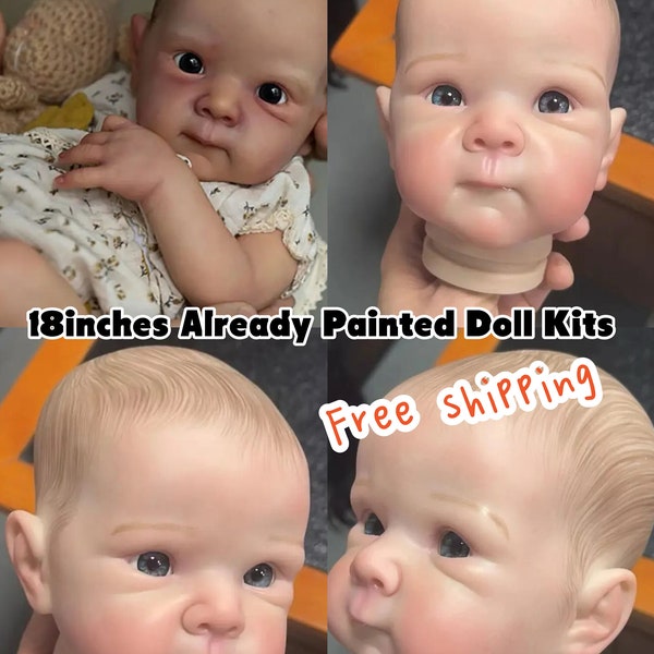 18inch Reborn Doll Kit Sweet Baby Already Painted 3D Skin with Visible Veins DIY Reborn Doll Parts Kit Bebe Reborn
