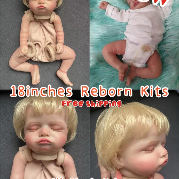 18 inch Reborn Kits Rosalie met blond haar Handgemaakte al geschilderde huid met zichtbare aderen Kit Molde Bebê Reborn