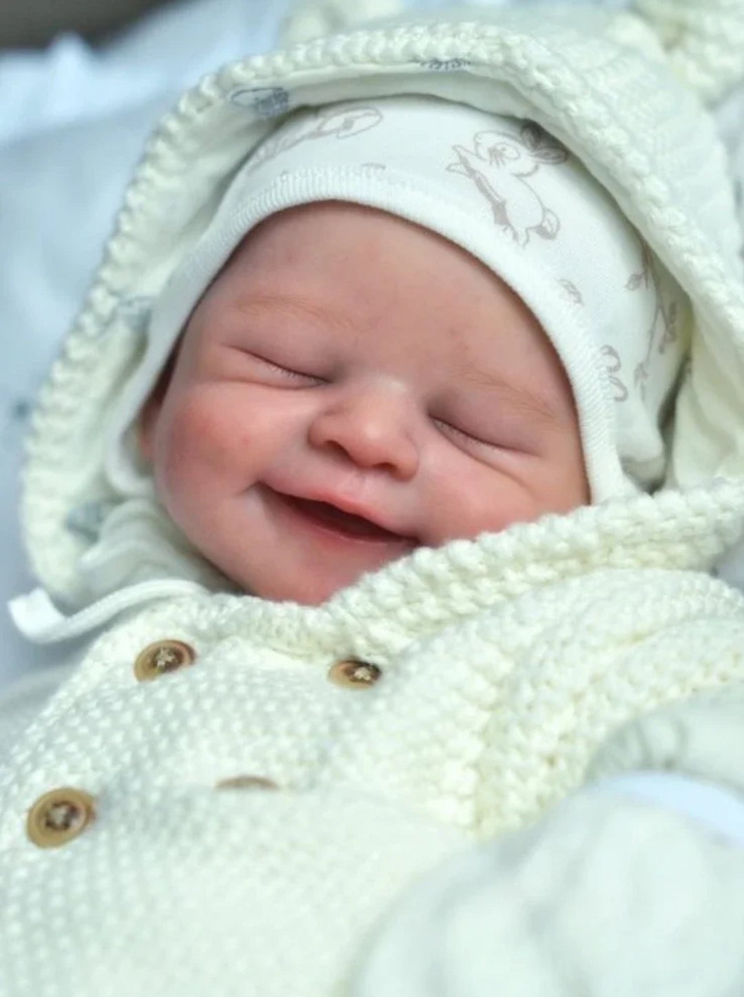 21inch Unfinished DIY Kit Mini Reborn Baby Smiling Sweet Baby Doll