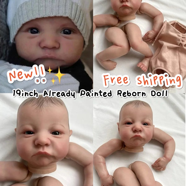 18inch Reborn Doll Kit Awake Painted 3D Painting Skin with Visible Veins Cloth Body Included Kit Bebe Reborn