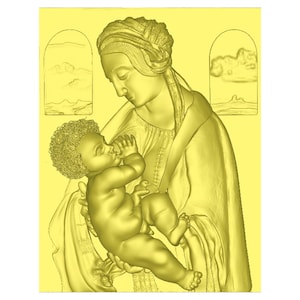 Leonardo Da Vinchi Madonna High resolution 3D model stl for CNC machines and 3D printers
