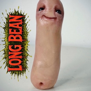 Mini Bean Sculpture – Weird Handmade Polymer Clay Oddity – Creepy Creature Collectible