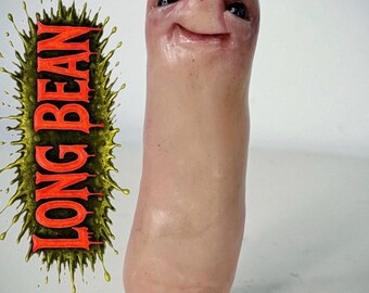 Escultura de mini frijol – Extraña rareza hecha a mano en arcilla polimérica – Criatura espeluznante coleccionable
