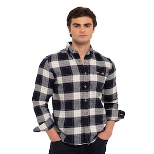 Vintage Lumberjack Plaid Men&#39;s Shirt, Flannel Plaid Shirts for Men, Long Sleeve Shirt, Button Down Shirt