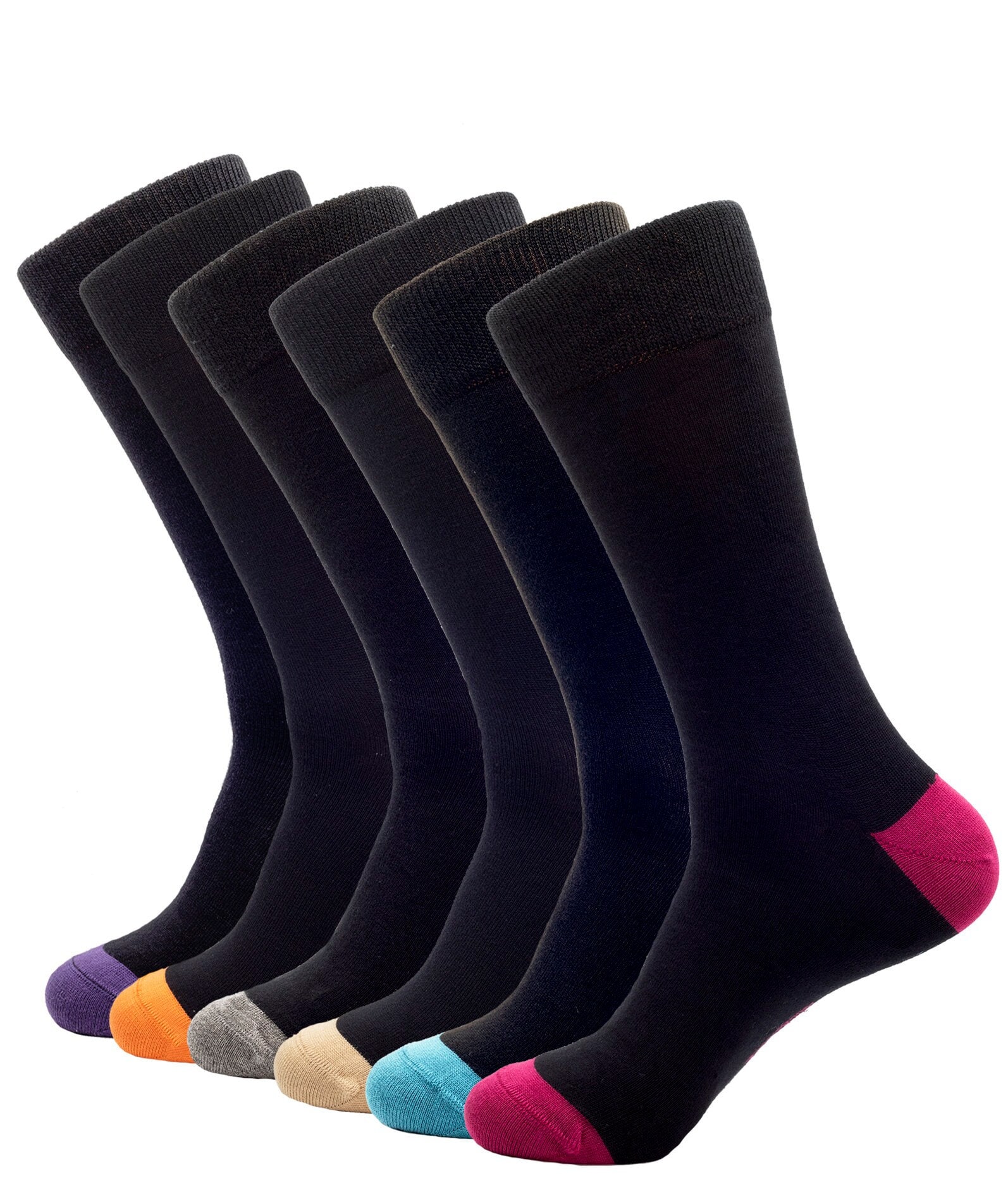 1SOCK2SOCK Men's 6 Pack Bamboo Blend Thin Crew Socks, Super Soft,  Breathable, Colorful Dress Socks -  Canada