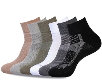 1SOCK2SOCK - Super Soft Athletic Quarter Socks - Set of 6 Breathable Sport Performance Socks