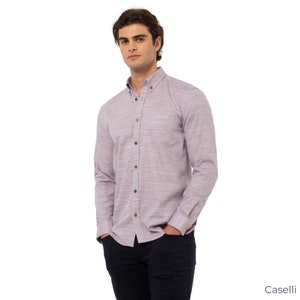 Men&#39; Long Sleeve Striped Shirt, Button Down Shirt, Regular Shirt Pocket