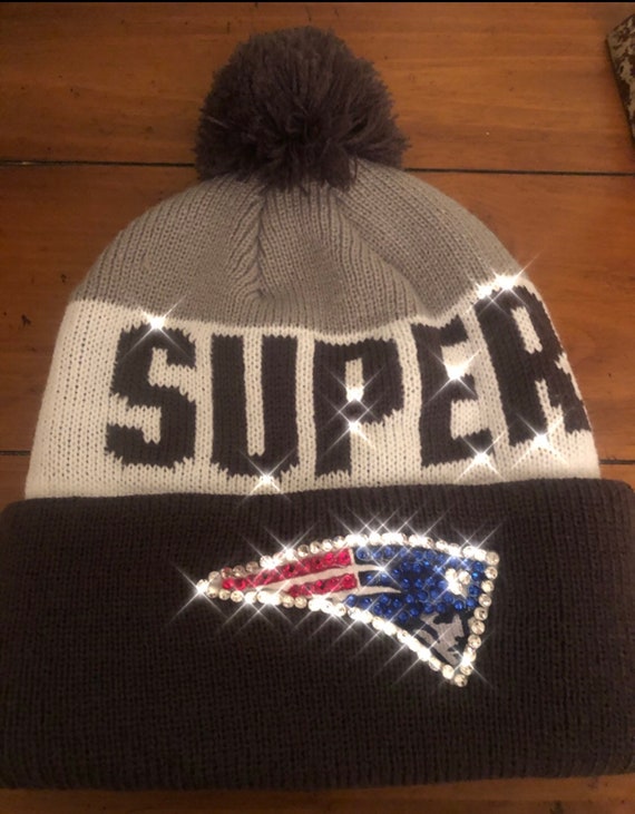patriots super bowl knit hat