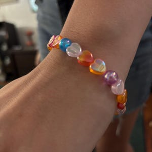 Hearts Stretchy Beaded Bracelet, Woman&#39;s Bracelet, Girl&#39;s Bracelet, Teen&#39;s Bracelet, Hearts, Gift for Woman, Gift for Girl, Gift for Teen