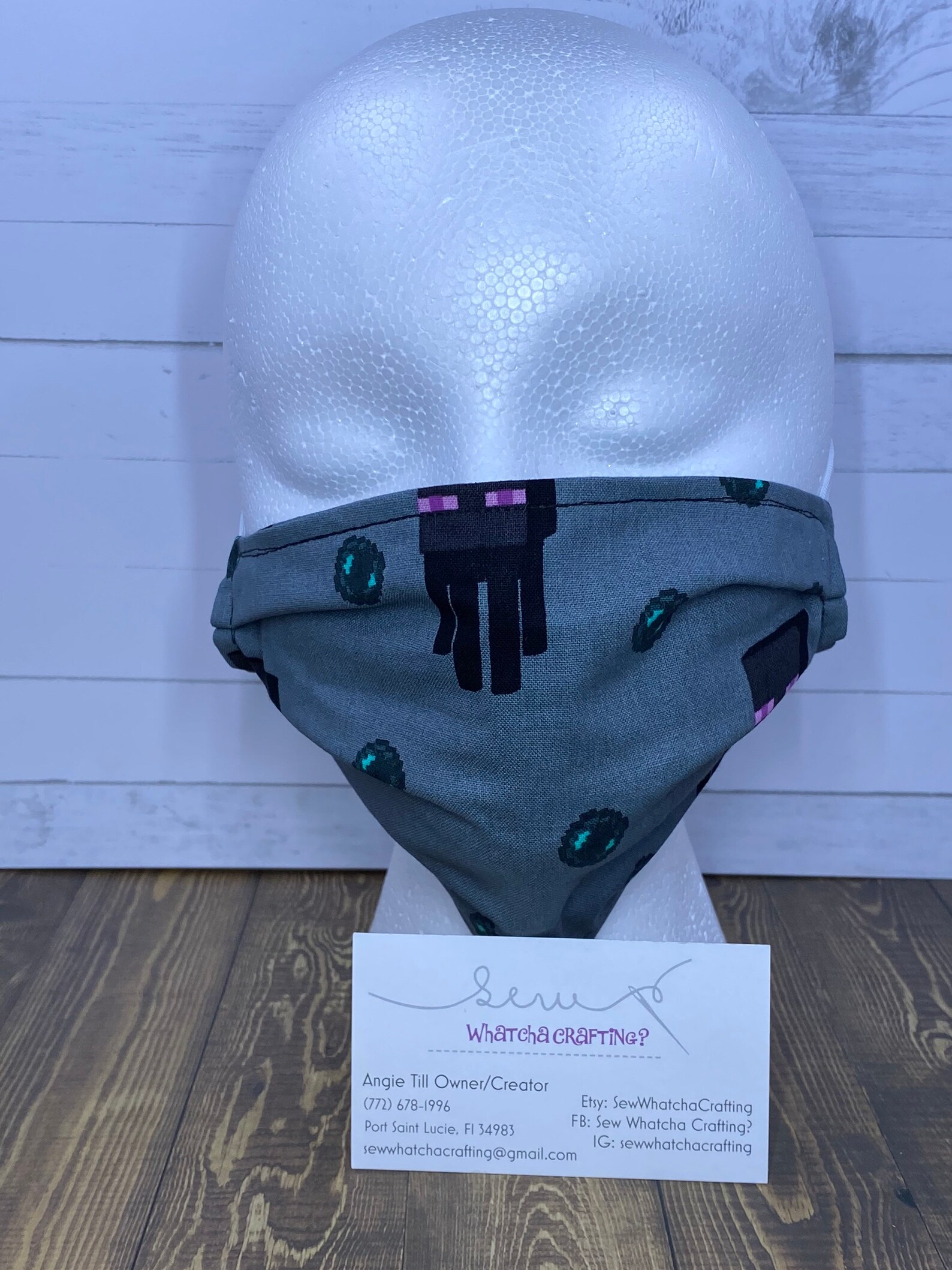 Minecraft Enderman Pleated Licensed Fabric Face Mask | Etsy