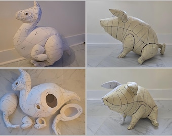 Monster Hunter Patterns: Combo Sitting Poogie and Seikret Chick Templates