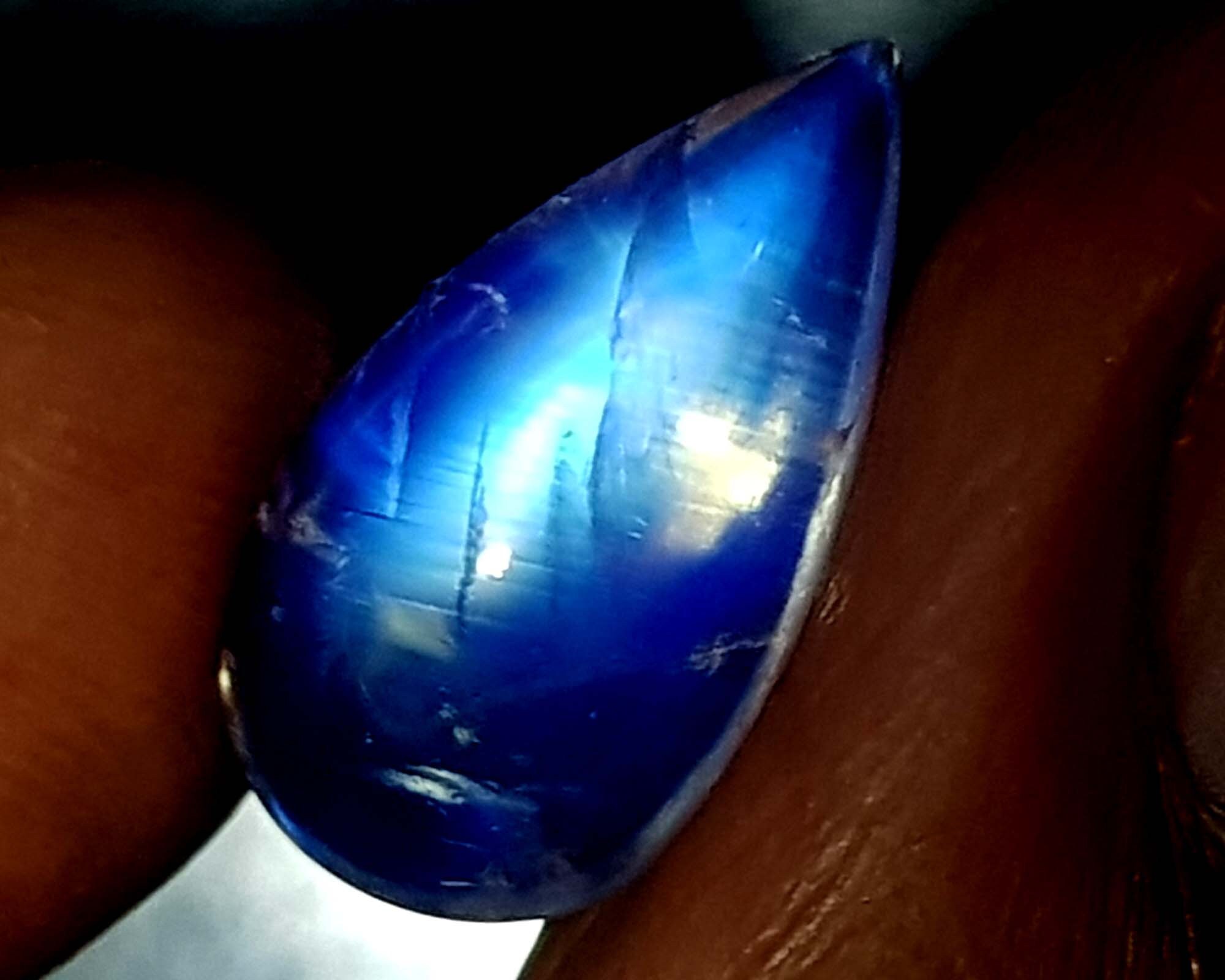 Blue moonstone natural blue gems Brilliant Moonstone Blue Etsy