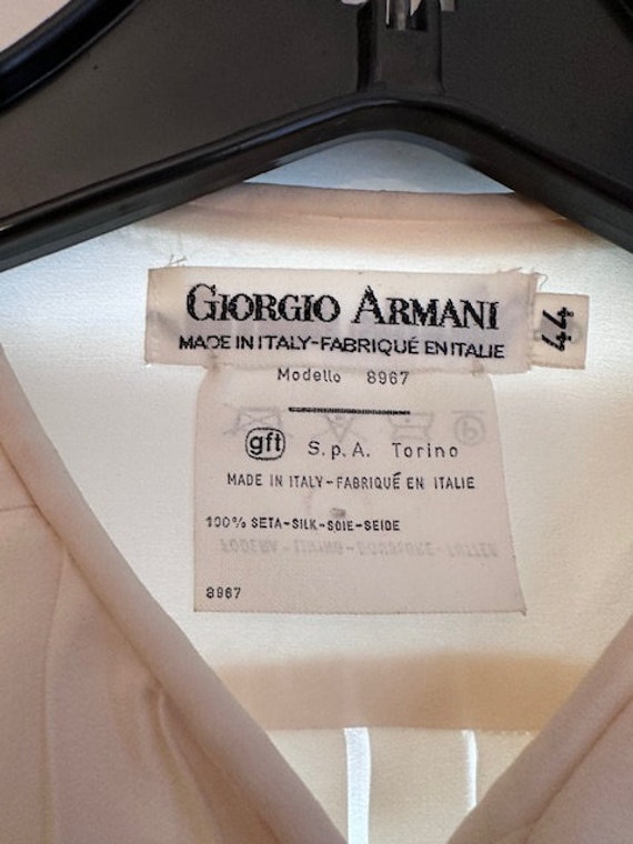 Vintage & immaculate Giorgio Armani ivory silk bl… - image 4