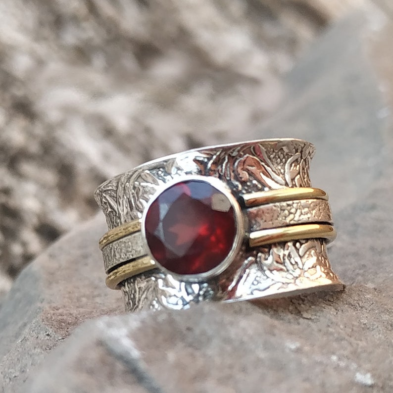 Designer Solid Silver Spinner Ring for Women Fidget Spinning Etsy