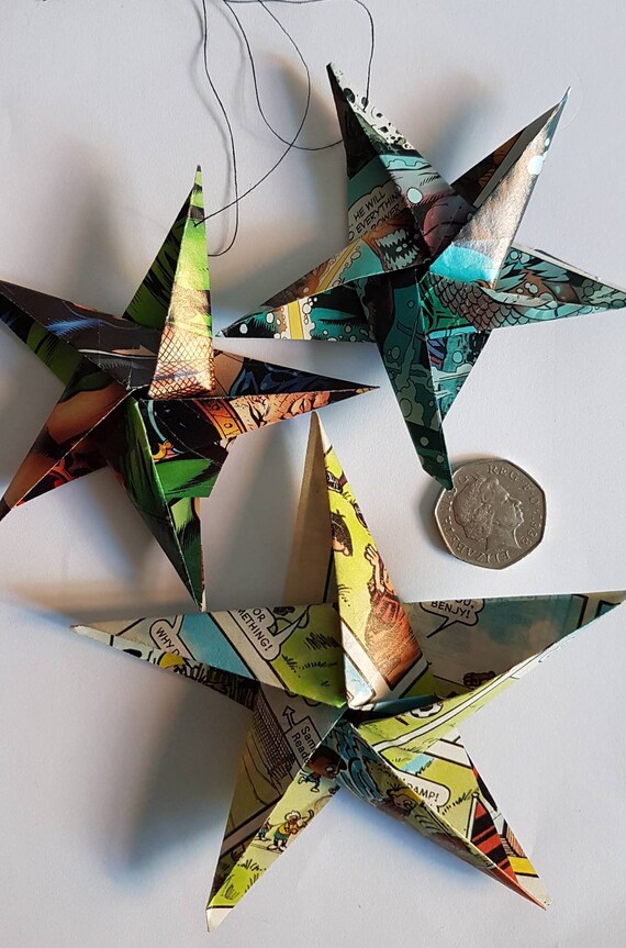Cartoon Origami Star Christmas Tree Decorations