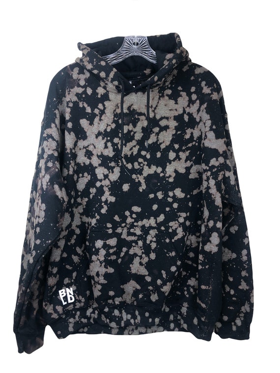 Acid Wash Hoodie, Bleached Hoodie, Tie Dye Sweatshirt, Oversized