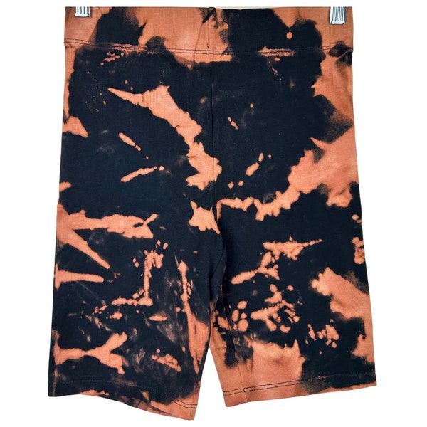 Acid Wash Biker Shorts, Spandex Shorts, Tie Dye Shorts, Workout Shorts, Bleached Shorts