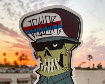 SERIES 1: Skully Boy Vinyl Sticker, Laptop Decal, Lowbrow, Skull, Vector, Skate, Skateboard, Character Art