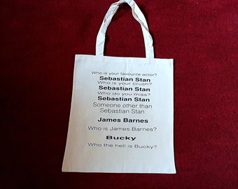 Sebastian Stan/Bucky tote bag