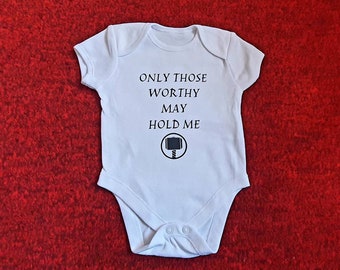 Only Those Worthy May Hold Me baby romper