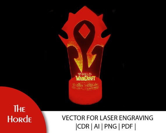 World Of Warcraft 3d Illusion Acrylic Lamp Horde Vector File Etsy