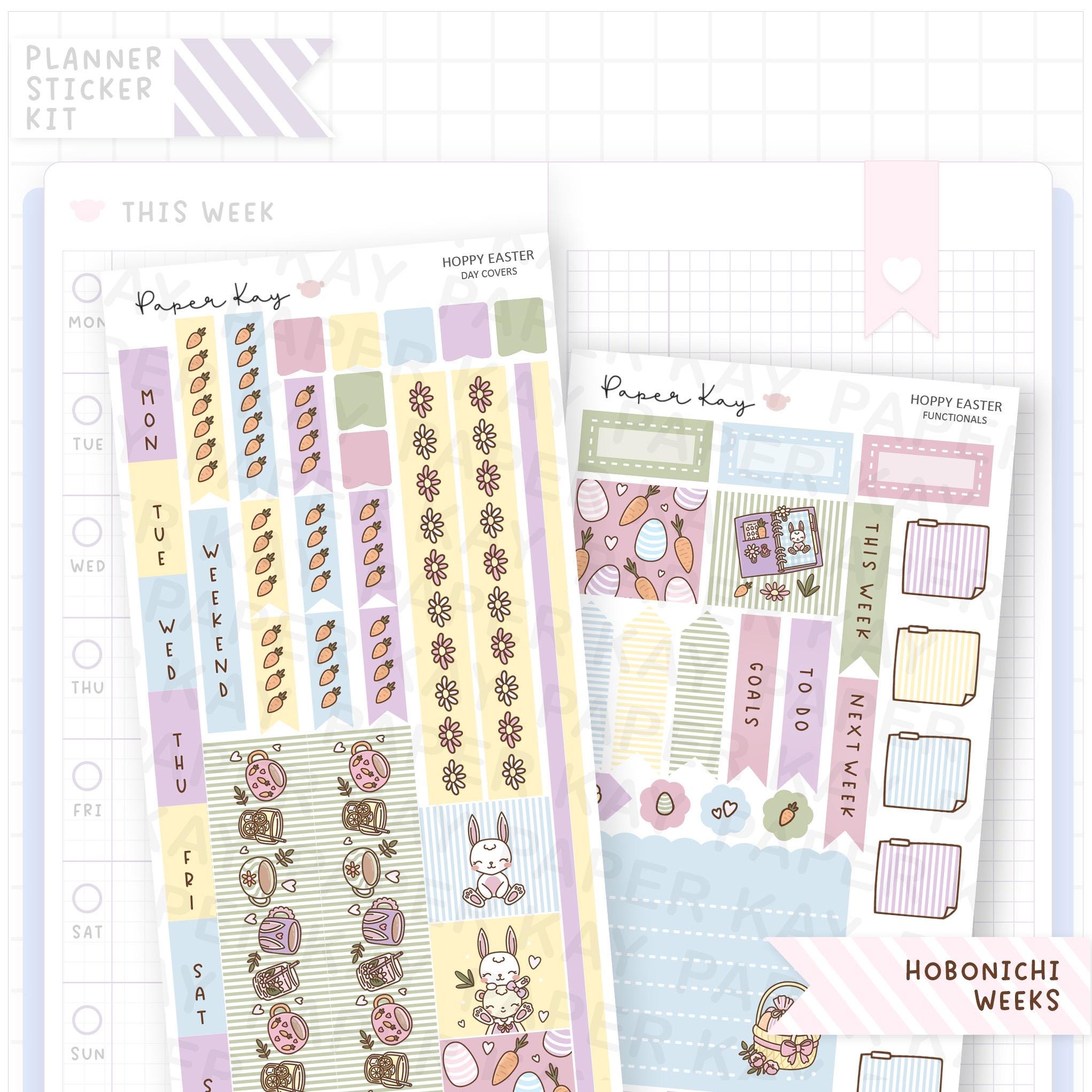 Hoppy Easter Hobonichi Weeks Sticker Kit - Weekly Planner Stickers - Etsy