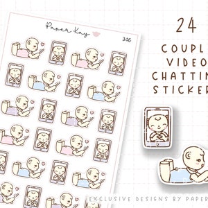 Paar Video-Chat Planner Aufkleber | Dot the Bear von Paper Kay | 346 |