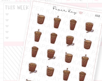 Iced Americano Stickers | Planner Stickers | by Paper Kay | 668 |