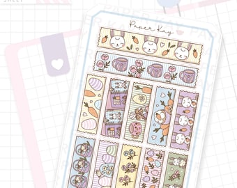 Hoppy Easter Washi Strips Deco Stickers | Character Planner Stickers | Dot the Bear by Paper Kay |