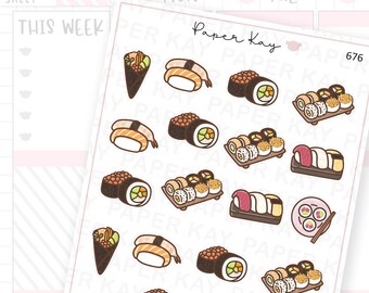 Sushi Stickers | Planner Stickers | by Paper Kay | 676 |