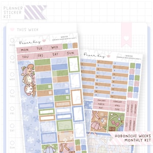 Winter Hobonichi Monthly Sticker Kit - Hobonichi Weeks Kit - Monthly Planner Stickers