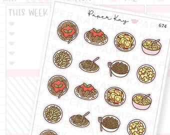 Pasta Dishes Stickers | Planner Stickers | by Paper Kay | 674 |