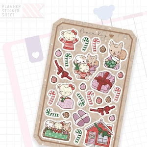 Dot the Bear Xmas Friends Deko Aufkleber | Charakter Sticker | Dot the Bear von Paper Kay |