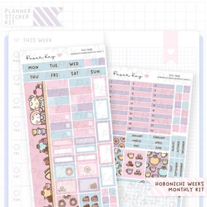 Tea Time Hobonichi Monthly Sticker Kit - Hobonichi Weeks Kit - Monthly Planner Stickers