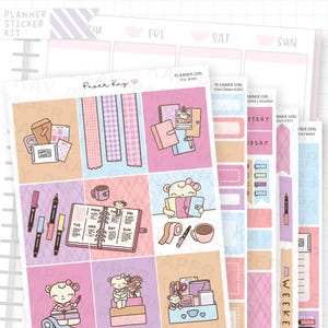 Planner Girl Standard Vertical Sticker Kit  - 5 Page Weekly Vertical Planner Stickers - by Paper Kay