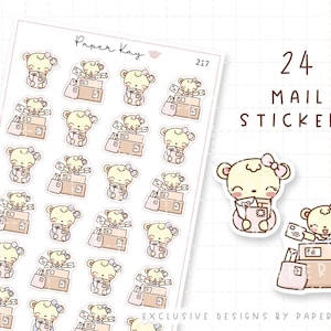 Courrier heureux | Autocollants de planificateur de colis | Dot the Bear de Paper Kay | 217 |