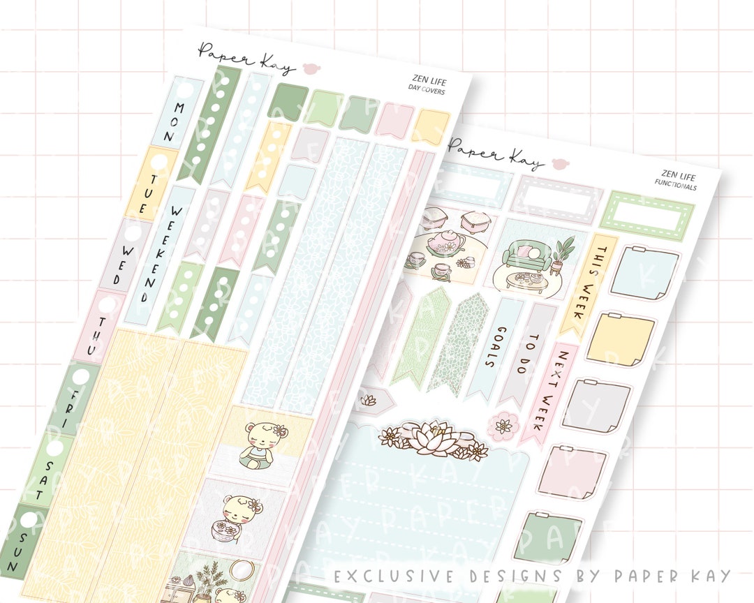 Zen Life Hobo / Hobonichi Weeks Sticker Kit - Weekly Planner Stickers ...