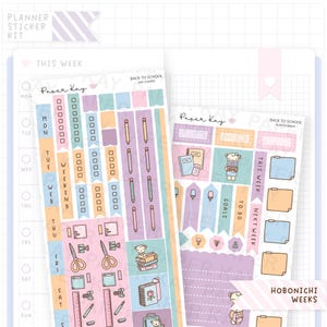 Back to School Hobo / Hobonichi Weeks Sticker Kit - Weekly Planner Stickers