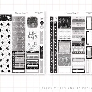 Kit d'autocollants Hobonichi Cousin Keep Life Simple - 2 pages d'autocollants pour agenda hebdomadaire - par Paper Kay